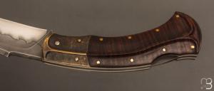 Couteau " Buzzard " pliant custom par Nicolas Weber - Red gidgee