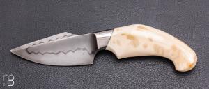    Couteau " CROM " custom Semi intégral fixe de Samuel Lurquin - Ivoire de phacochère