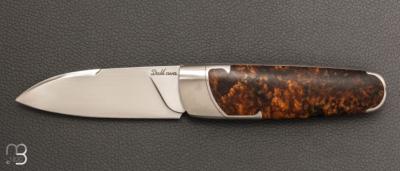  Couteau " Canif dodu " pompe avant custom de Florent Dall'ava - Loupe d'érable stabilisée
