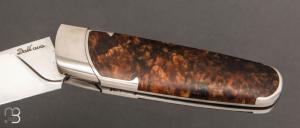   Couteau " Canif dodu " pompe avant custom de Florent Dall'ava - Loupe d'érable stabilisée