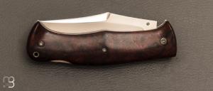   Couteau " Cim Very Bad " custom lock-back par Raphaël Durand - Bois de fer et lame RWL34