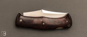   Couteau " Cim Very Bad " custom lock-back par Raphaël Durand - Bois de fer et lame RWL34