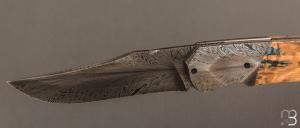   Couteau  " Clint " par Florian Keller - Mammouth et damas plume