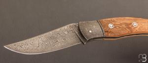   Couteau  "  Corniaud " custom de Jérôme Bellon - Mammouth et damas
