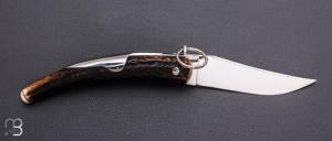    Couteau de chasse Cornillon 14CM Bois de cerf par J. Mongin