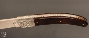    Couteau " Cran plat " custom par Claude Giraud - Bois de fer d'Arizona