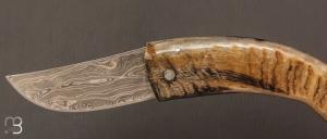 Couteau  " Curni lame damas " par Alexandre Musso
