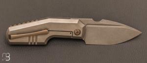 Couteau " Elementak Framelock Proto" de GTKnives - Thomas Gony - Titane et RWL-34 stonewash