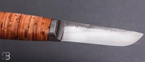   Couteau " F " droit de Frédéric Maschio - écorces de bouleau