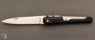  Couteau de poche Facette 10 cm par J. Mongin - Corne noire