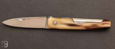 Couteau " Facette " de poche 12cm corne blonde par J. Mongin