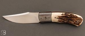    Couteau " Fenix L " custom pliant par Milan Mozolic - Cerf sambar / damas et W2