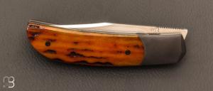 Couteau " Foxy " custom par Maxime Belzunce - Amber Stag et RWL34