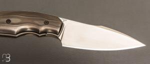  Couteau " Front Flipper custom " pliant par David Lespect - Fibre de carbone et lame RWL34