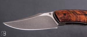  Couteau " Front-flipper custom " par Fabrice Delbart - Forge Celtique - Bois de fer et lame en RWL34