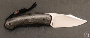 Couteau  " Front-flipper custom " par Fabrice Delbart - Fatcarbon® et lame en RWL34