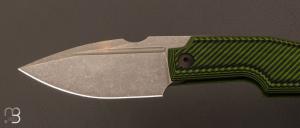 Couteau " Elementak " de GTKnives - Thomas Gony - G10 Neon Green/Black et RWL-34 stonewash