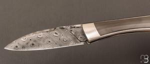    Couteau  "  Gentleman automatique " custom de Florent Dall'ava - L'atelier Dall'ava - Damas / Zirconium