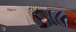    Couteau " Ghost " custom de Stéphane Sagric - Micarta Westinghouse et ZircuTi