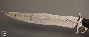  Couteau " Grand Fighter Sub hilt  " de Samuel Lurquin - Damas et G10 gravé par S. Raoux