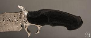  Couteau " Grand Fighter Sub hilt  " de Samuel Lurquin - Damas et G10 gravé par S. Raoux