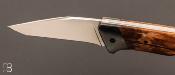 Couteau custom Hêtre stabilisé et 90mcv8 par Samuel Jugieau