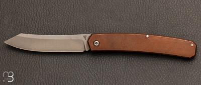 Couteau " Higo " custom de Marc Pallas "l'Athene Noctua" cuivre