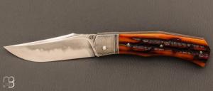 Couteau " Ipanema " custom par David Breniere - Jigged bone et lame U10A