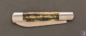    Couteau  "  Issoire  " par Maxime Surjous  - Ivoire de mammouth et lame en RWL34