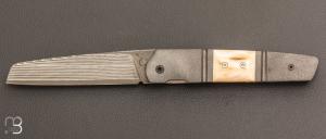   Couteau " K-Ravage " custom de Michel Grini - Zirco/Mammouth et lame Suminagashi SGPS