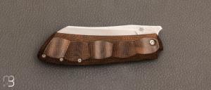 Couteau  "  Karamel " custom par Philippe Jourget - Micarta et N690