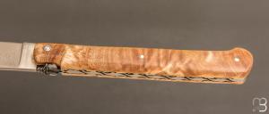 Couteau " Laguiole droit " 13 cm par Laguiole en Aubrac - Loupe de peuplier stabilisée