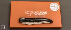 Couteau Laguiole en Aubrac modèle Origine Tour Eiffel N°452 - Ebène