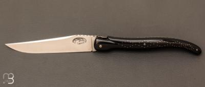   Couteau Laguiole 18 CM de Jérôme Lamic - Corne noire et 14C28N
