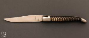 Couteau  "  Laguiole " custom de David Dauvillaire - Manche en rafle de mas