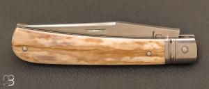 Couteau " Pièce unique " par Laurent Gaillard - Bois de cerf teinté et 14C28N