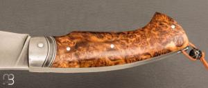  Couteau " Le 45 " Cran forcé par Mickaël Moing - Loupe d 'aulne et XC100