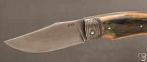  Couteau " Le 45 " Cran forcé par Mickaël Moing - Mammouth / Damas et XC100