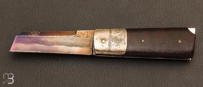 Couteau "Le 45" lock-back - damas et bois de fer par Eric Depeyre