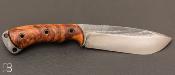 Couteau " Le Retord " droit en ronce de frêne par Frederic Maschio