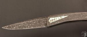    Couteau "  Liner-Lock " par Alain & Joris Chomilier - Damas inoxydable Chad Nichols