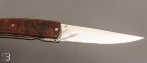 Couteau " Liner lock " de Serge Bruna - Bois de fer et D2