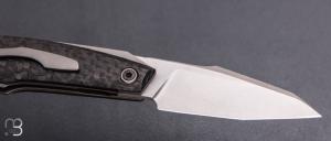    Couteau " Liner lock " custom par Samuel Jugieau - Fibre de carbone et lame en 14c28