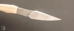   Couteau  "  Liner-lock custom " de Berthelemy Gabriel - La Forge Agab - Ivoire de mammouth et RWL34