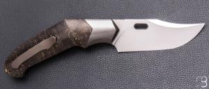    Couteau " Liner lock " custom par Romain Lopez - Fatcarbon light gold et lame en RWL34