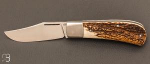  Couteau " Little Bad " custom - Bois de cerf et RWL34 par Franck Souville