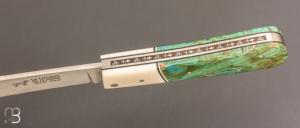 Couteau de poche " London " par Le Fidèle - Bouleau stabilisé et os