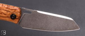   Couteau " Lupin  " custom par Charron Baptiste BC Coutellerie - Bouleau stabilisé