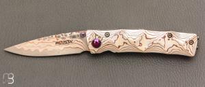   Couteau MC33MD par Mcusta - Mokume et Rainbow damas - Pice Unique