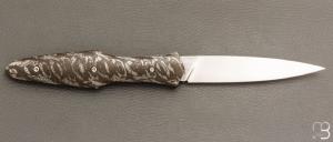  Couteau " Magna Pinna " fait main par Laraud Blade - Damas mosaïque et 14C28